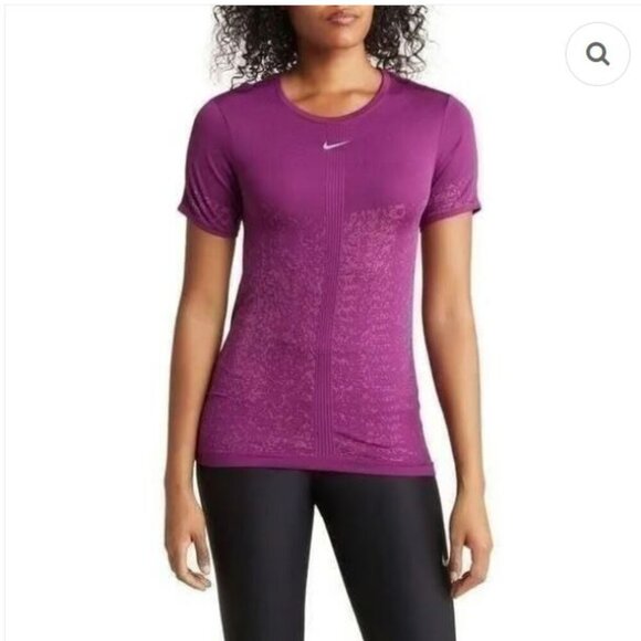 NWT Nike Women's Dri-FIT ADV Short-Sleeve Slim Fit Aura Top in Purple - Size XL - Picture 1 of 8